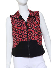 Load image into Gallery viewer, Raspberry Red Hearts On Black + Black Reversible Vest
