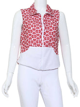 Load image into Gallery viewer, N/E/S/W Raspberry Red Hearts On White + White Reversible Vest
