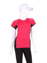 Load image into Gallery viewer, Pinky Red Vee Tee SL With Black Mesh
