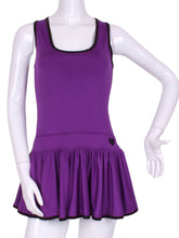 Load image into Gallery viewer, The Sandra Dee Dress offers a playful, fun, and very flirty look.  The skirt is cut like a donut and the back is racer-shaped for a sporty yet very feminine look.  This style is a very flattering deep scoop neckline.  The fabric is so so soft - and is best worn with a cross-backed bra such as our U Bra.

