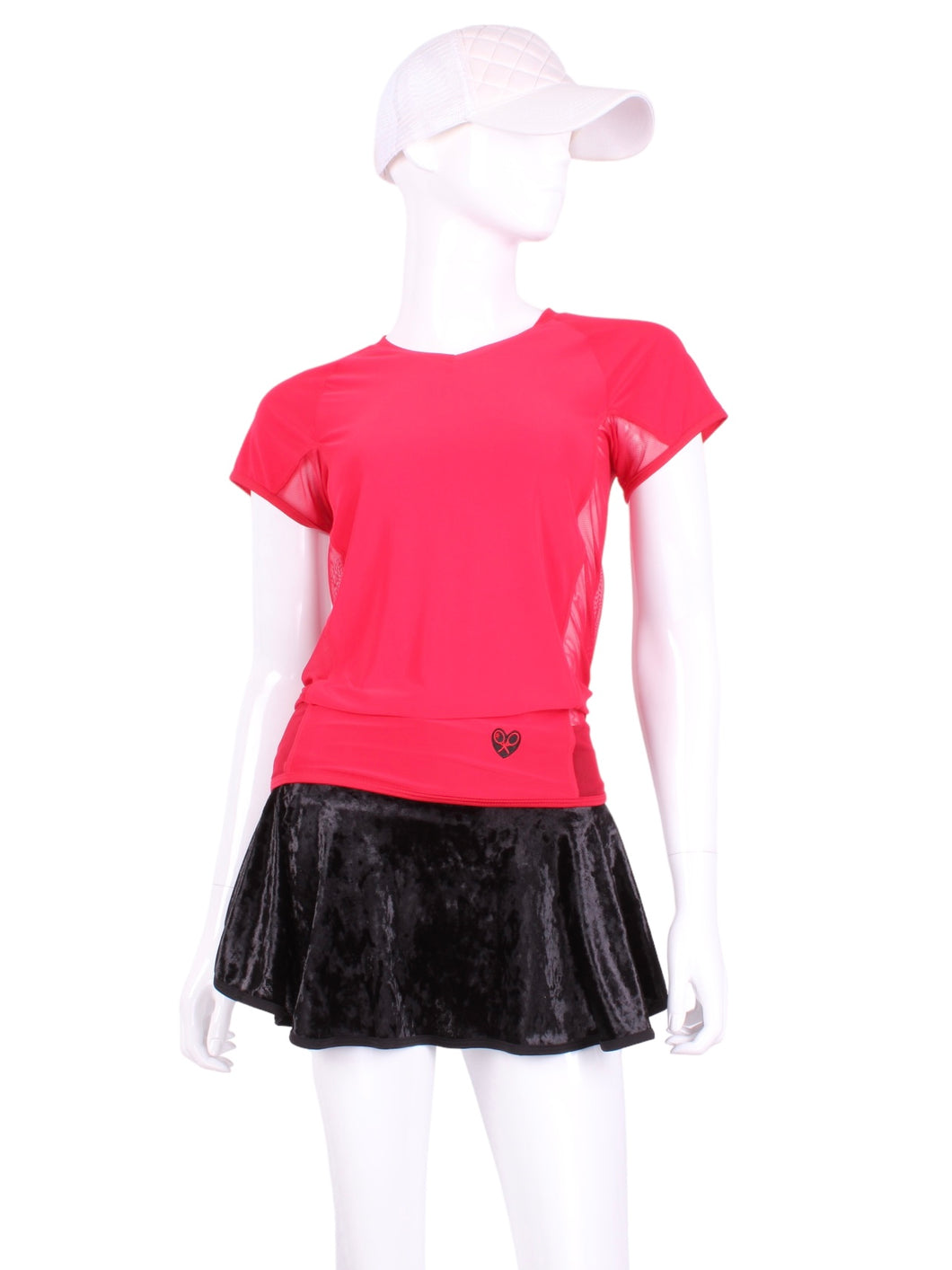 Super sporty with my soft fabric accented by mesh all the way down the side.  Peek-a-boo!  Keeps you cool while looking HOT!