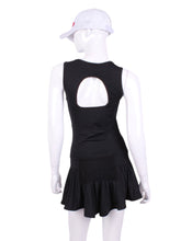 Load image into Gallery viewer, The Sandra Mee Dress offers a playful, fun, and very flirty look. Our dress is fitted, and flares out at the skirt with cute cut out &#39;&#39;O&#39;&#39; in the back. It is perfect for tennis, running and golf (with our Leg Lengthening Leggings), and of course, a trip to your after-court party with your friends. It was designed for confident women like you!
