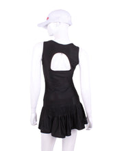 Load image into Gallery viewer, The Sandra Mee Dress offers a playful, fun, and very flirty look. Our dress is fitted, and flares out at the skirt with cute cut out &#39;&#39;O&#39;&#39; in the back. It is perfect for tennis, running and golf (with our Leg Lengthening Leggings), and of course, a trip to your after-court party with your friends. It was designed for confident women like you!
