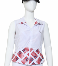 Load image into Gallery viewer, American Flag + Hearts On White + White Reversible Vest
