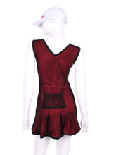 Load image into Gallery viewer, Short Black Fishnet and Red Angelina Court to Cocktails Tennis Dress
