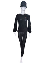 Load image into Gallery viewer, This long sleeve top is the most feminine and flowing of my collection.  It is comfortable with binding on the neckline, poofy at the wrists and soft hem at the hips.
