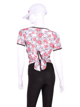 Load image into Gallery viewer, This is our limited edition Tie Back Tee Short Sleeve Ribbon &amp; Hearts.  This piece has a silky and soft fabric.  We make these in very small quantities - by design.  Unique.  Luxurious.  Comfortable.  Cool.  Fun?
