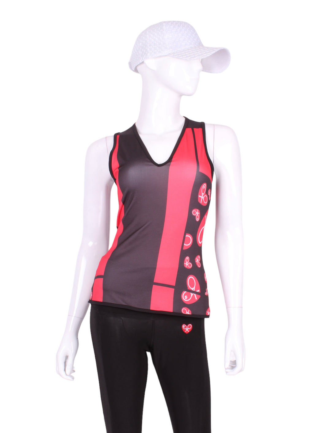 A fun tennis tank top - Mondrian. Cold water wash and quick-drying breathable fabric.  Vee front and tee back with two-needle cover stitches at each seam. 