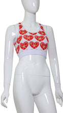 Load image into Gallery viewer, White With Red Hearts Love &quot;O&quot; Bra
