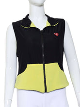 Load image into Gallery viewer, Yellow + Black Velvet Reversible Vest
