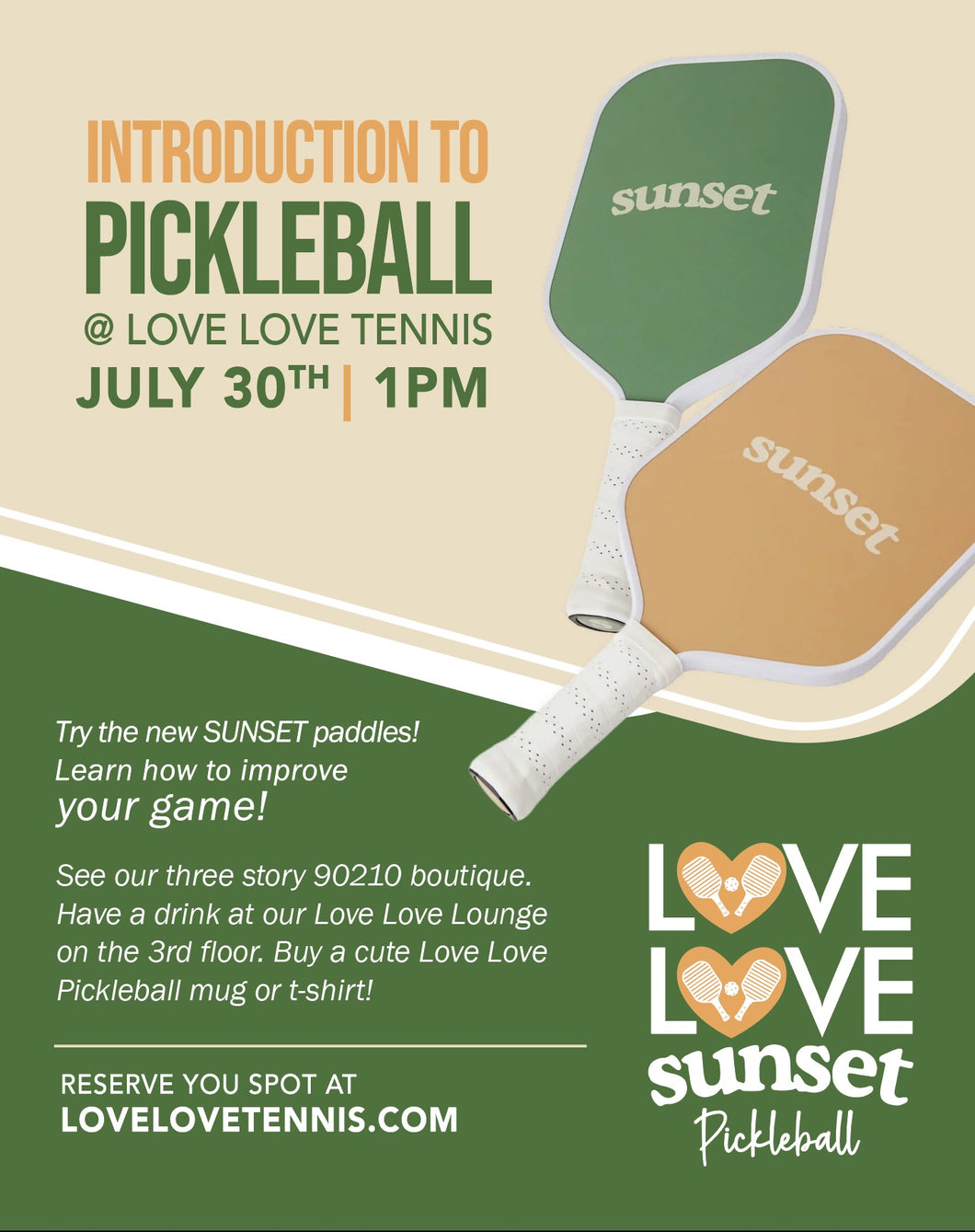 Sunset Pickleball Love Love Event