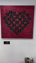 Load and play video in Gallery viewer, In Love With Tennis - Black Tennis Balls in Heart Shape Wall Art On Red
