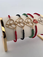 Load and play video in Gallery viewer, Gold Heart + Rackets Bracelet with Jade Beads
