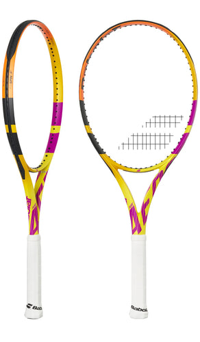 Introducing a special cosmetic version of the Pure Aero Lite. Inspired by Rafael Nadal, the Pure Aero Rafa Lite is ideal for the rising intermediate player who wants a lightning fast racquet with surgical targeting on full swings. 