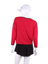 Load image into Gallery viewer, Long Sleeve Baggy Top Red - I LOVE MY DOUBLES PARTNER!!!
