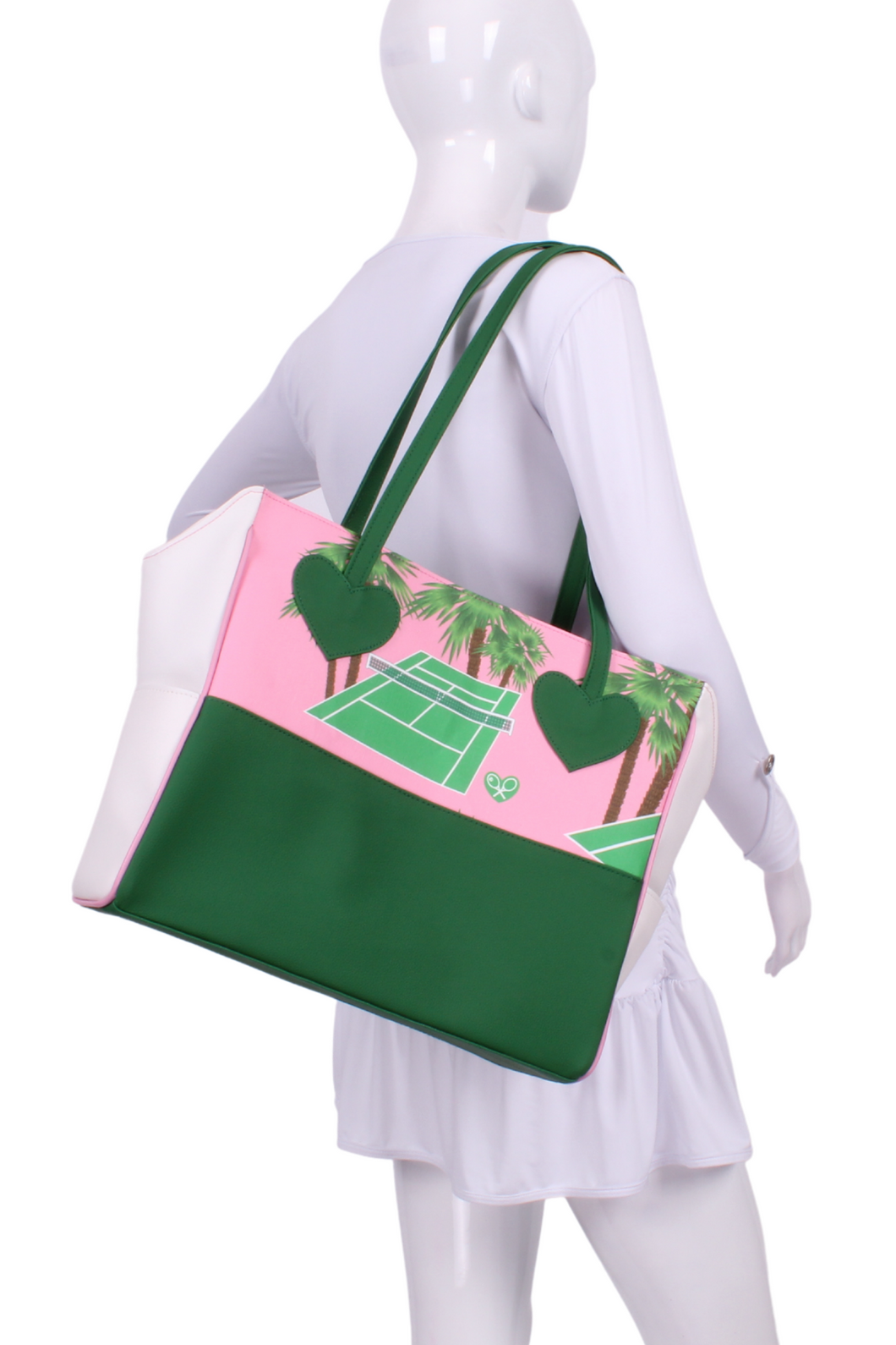 Courts + Palm on Pink Mini LOVE Tote Tennis Bag - I LOVE MY DOUBLES PARTNER!!!