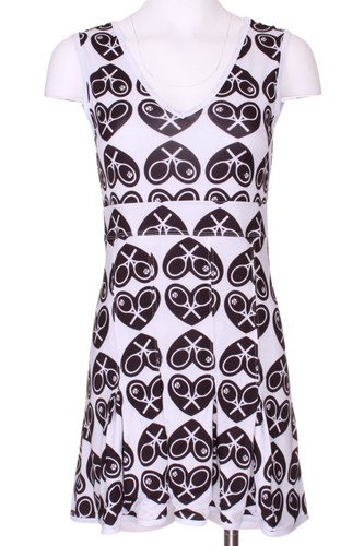 Diamond Black Heart on White Angelina Tennis Dress - I LOVE MY DOUBLES PARTNER!!!