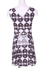 Load image into Gallery viewer, Diamond Black Heart on White Angelina Tennis Dress - I LOVE MY DOUBLES PARTNER!!!
