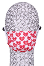 Load image into Gallery viewer, Handmade Premium Quality Women&#39;s Face Mask - Heart &amp; Rackets - I LOVE MY DOUBLES PARTNER!!!
