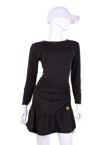 Generous Long Sleeve Monroe Tennis Dress Black - I LOVE MY DOUBLES PARTNER!!!