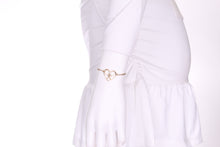 Load image into Gallery viewer, White Gold Heart + Rackets Bracelet - I LOVE MY DOUBLES PARTNER!!!
