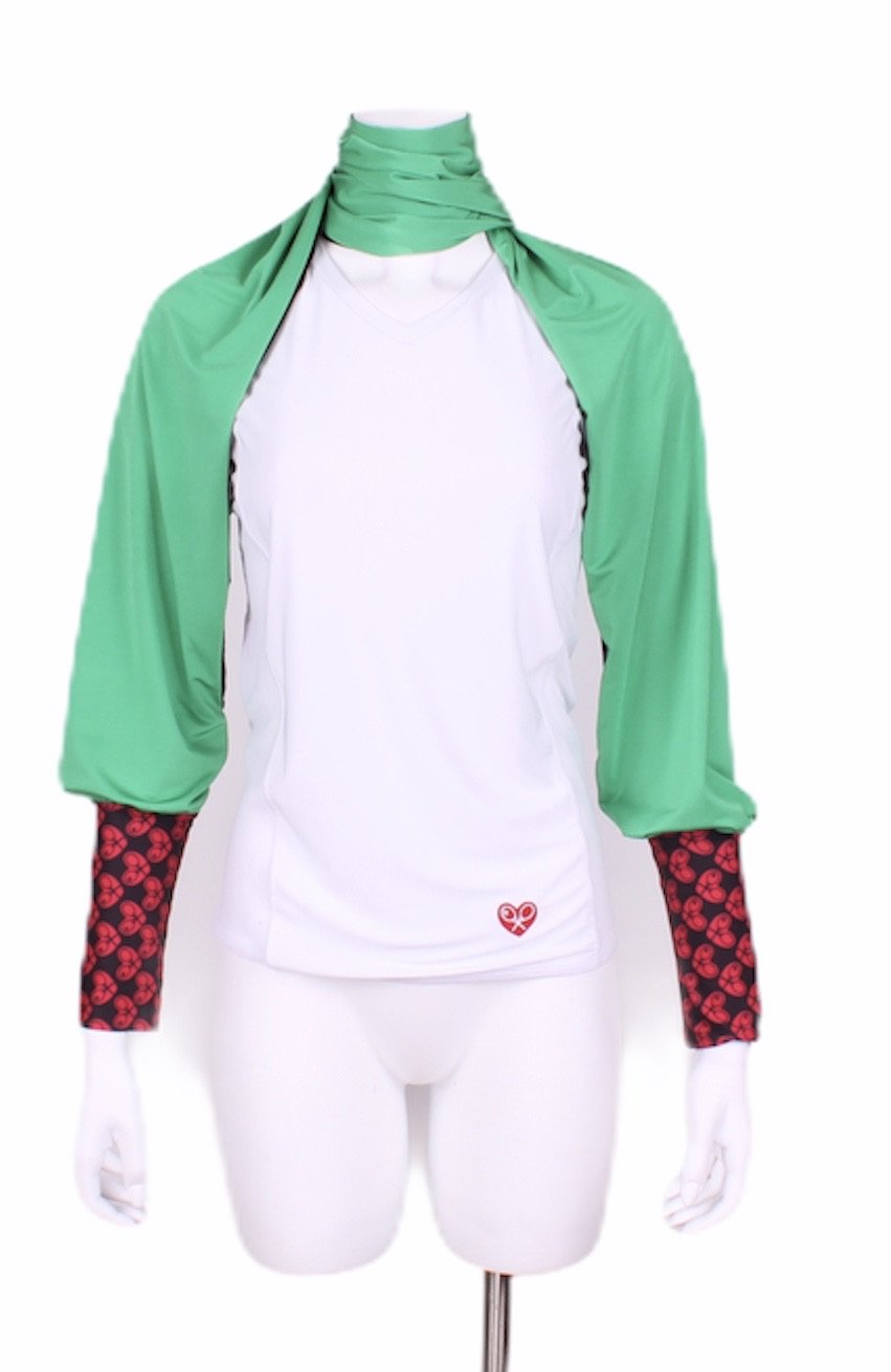 Green + Black Scarf Vest (Reversible) - I LOVE MY DOUBLES PARTNER!!!