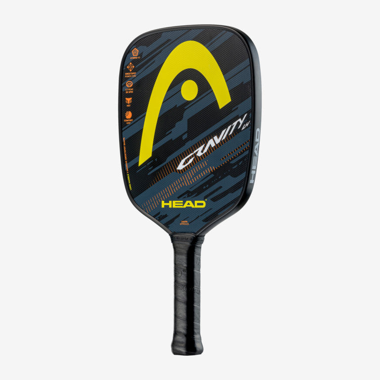 This Gravity Long Handle edition allows players to use a two-handed back hand, and meets the needs of players who have bigger hands (or simply like a more head biased balance.) 