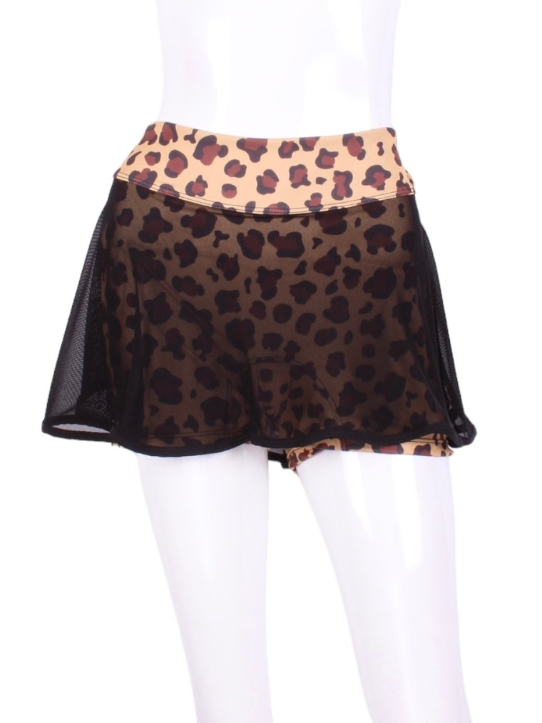 This Black Mesh Skirt Leopard LOVE 