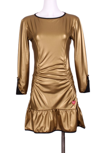 Long Sleeve Monroe Champagne Gold Tennis Dress - I LOVE MY DOUBLES PARTNER!!!