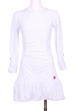 Load image into Gallery viewer, Long Sleeve Monroe Crushed White Velvet Tennis Dress - I LOVE MY DOUBLES PARTNER!!!
