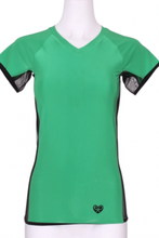 Load image into Gallery viewer, Lucky Green Vee Tee - I LOVE MY DOUBLES PARTNER!!!
