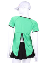 Load image into Gallery viewer, Tie Back Tee Short Sleeve Green - I LOVE MY DOUBLES PARTNER!!!
