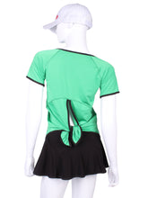 Load image into Gallery viewer, Tie Back Tee Short Sleeve Green - I LOVE MY DOUBLES PARTNER!!!
