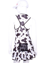 Load image into Gallery viewer, Tennis Dress Cow Print Black and White Court to Cocktails Tennis Dress Beverly Hills, CA 90210 Love Love Tennis Luxury Boutique and Pro Shop for Tennis Outfits for Women
