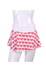 Load image into Gallery viewer, Mini Hearts on White Love O Skirt - I LOVE MY DOUBLES PARTNER!!!
