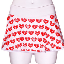 Load image into Gallery viewer, Mini Hearts on White Love O Skirt - I LOVE MY DOUBLES PARTNER!!!
