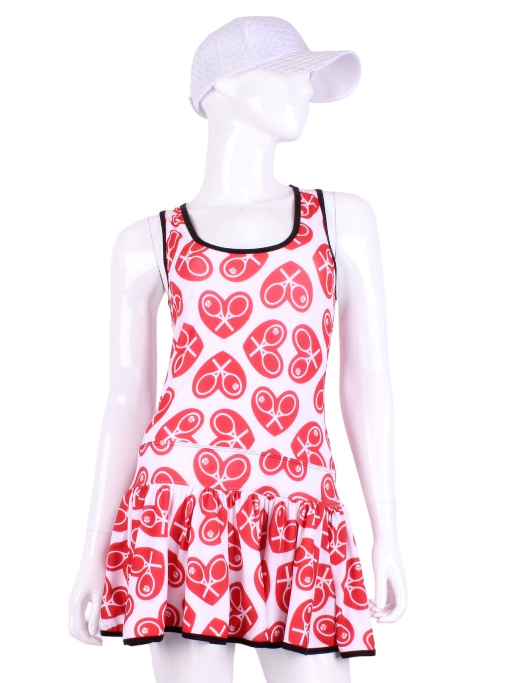 Limited V1 NSEW Red Hearts Sandra Dee Court To Cocktails Tennis Dress