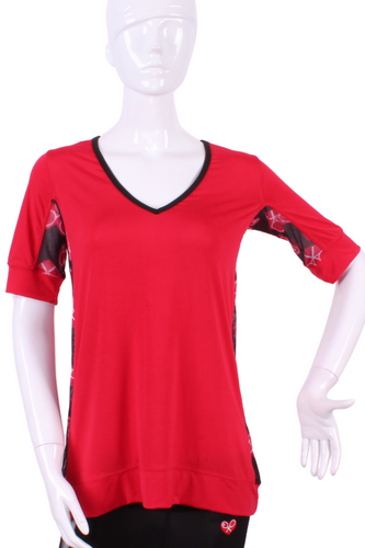 Baggy Vee Tee Red Heart Mesh - I LOVE MY DOUBLES PARTNER!!!