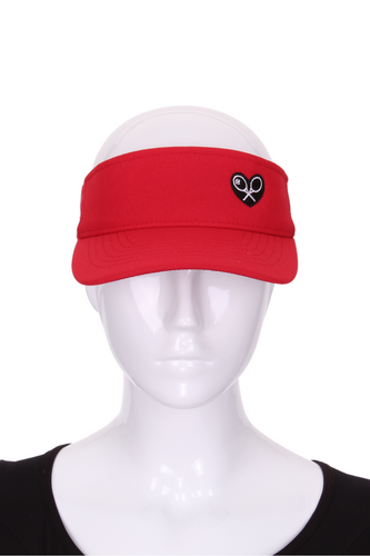 Visor Black or Red or White with Heart + Rackets Logo - I LOVE MY DOUBLES PARTNER!!!
