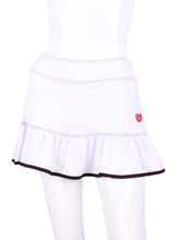 Load image into Gallery viewer, Ruffle Skirt White With Black Trim
