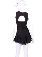 Load image into Gallery viewer, The Sandra Mee Dress offers a playful, fun, and very flirty look. Our dress is fitted, and flares out at the skirt with cute cut out &#39;&#39;O&#39;&#39; in the back. It is perfect for tennis, running and golf (with our Leg Lengthening Leggings), and of course, a trip to your after-court party with your friends. It was designed for confident women like you!
