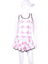 Load image into Gallery viewer, Limited Sandra Mee Court To Cocktails Tennis Dress Pink Hearts &amp; Net
