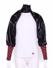 Load image into Gallery viewer, Shiny Black + Soft Black Scarf Vest (Reversible) - I LOVE MY DOUBLES PARTNER!!!
