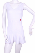 Load image into Gallery viewer, Short White Angelina Court to Cocktails Tennis Dress - I LOVE MY DOUBLES PARTNER!!!
