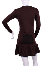 Load image into Gallery viewer, Soft Brown Long Sleeve Monroe Solid Tennis Dress - I LOVE MY DOUBLES PARTNER!!!
