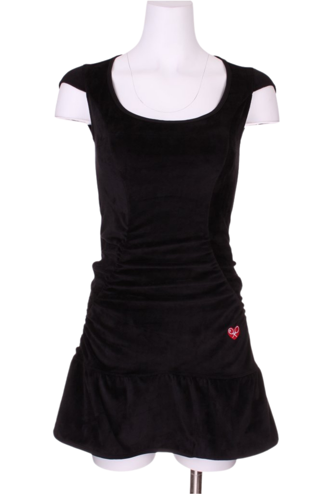 Solid Black Velvet Monroe Tennis Dress - I LOVE MY DOUBLES PARTNER!!!