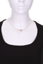 Load image into Gallery viewer, This gorgeous piece has an Italian Rolo chain, with solid gold racket and a brilliant diamond representing the tennis ball.
