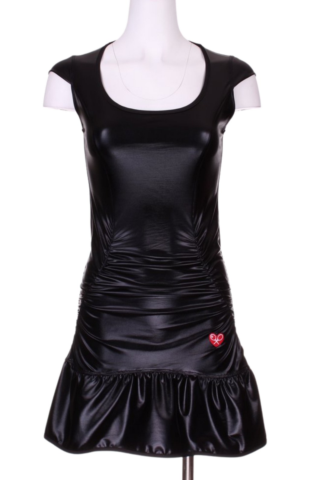 Black Pleather Monroe Tennis Dress - I LOVE MY DOUBLES PARTNER!!!