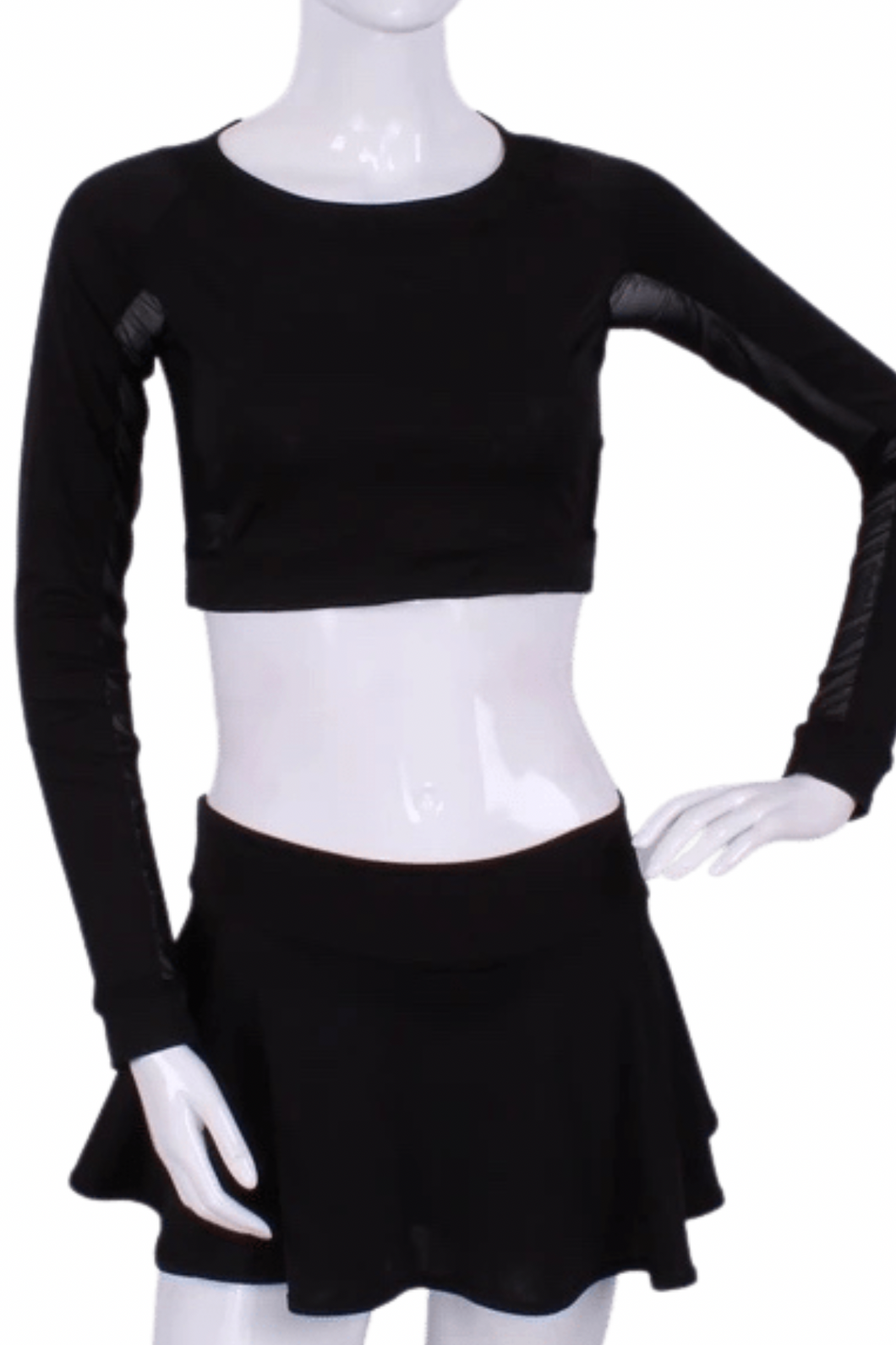 Soft Black + Black Mesh Crop Top - I LOVE MY DOUBLES PARTNER!!!