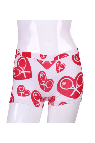 White Hearts LOVE Shorties - I LOVE MY DOUBLES PARTNER!!!